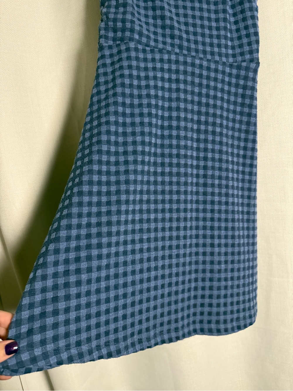 Urban Outfitters Cher Straight Neck Blue Checkered Patterned Mini Dress Size XS - Picture 8 of 9